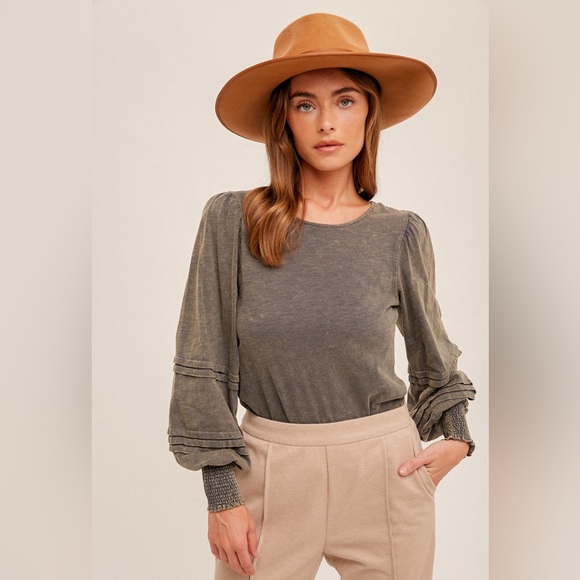 HEM & THREAD ANTHROPOLOGIE BOHO BOW BACK BALLOON SLEEVE TOP ❤️IN STORES❤️ - Picture 2 of 4